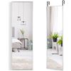 COSTWAY Specchio da Parete Lungo, Specchio a Figura Intera Appendere con Cornice in Lega di Alluminio e Ganci, Per Camera da Letto e Soggiorno, 120 x 37 cm (Argento)