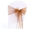 SHTGOI 10 pezzi di fiocchi per coprisedia in organza, nastri, coprisedie in tulle, per matrimoni, compleanni, feste, ricevimenti, banchetti, decorazioni 18 x 275 cm Cioccolato