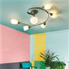 TEBUTI Lampadario a LED a fiori verde giallo caldo luce ferro vetro lampada da soffitto sala da pranzo (taglia : S), Taglia: Medium (Taglia : Medium)