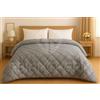 GBiancheria Trapunta Matrimoniale Invernale 250x250 cm - Piumone Caldo Due Piazze 300 g/m², Piumino Anallergico e Traspirante in Morbida Microfibra, Coperta Letto Moderna con Fantasie Colorate (Scozia Grigio)