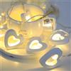 Syzplnwy 20 luci LED a forma di cuore cavo in legno rosso a batteria, per proposte, matrimoni e feste, 3 metri