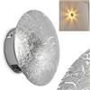 hofstein Lampada da parete Mezia, lampada rotonda in metallo in argento con gioco di luce sulla parete, 1 x G9, lampada interna con effetto fascio di luce in struttura ottica argento, senza lampadina/e