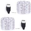 Adomor Stringa Luci Led, [2pack] 10M 100 LEDs Filo di Rame Catene Luminose USB Impermeabile Illuminazione, per il partito, Natale, Vacanza, Decorazione della camera, Decorazione di nozze (Bianco freddo)