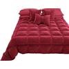 PETTI Artigiani Italiani - Trapunta in Morbido e Caldo Velluto 350 g/m², Piumone Singolo, Double Face, Trapunta Singola: 160x260 cm, Bordeaux, 100% Made in Italy