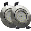 LED ATOMANT Confezione da 2 Faretto LED da Incaso in Acciaio Rotondo Orientabile 80mm 7W, Colore Bianco Caldo (3000K), 700 Lumen, Taglio 75mm, Diretto a 220V