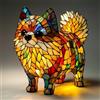 JHNGYJY Lampada Pomeranian, Serie Cane Animale Luce Notturna, Lampada da Tavolo Cane in Resina LED, Stile Vetro Colorato Vintage, Luce 3D Cani Carini per Regalo Amanti dei Cani Natale Compleanno