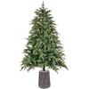 Nataland Albero di Natale Artificiale Verde Modello Mangart Con Altezza 240 Cm e Base a Tronco, Abete Super Folto con Effetto Realistico e Rami Con Aghi Anticaduta