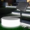 HEGEHE 24V Striscia solare per esterni [1M, bianco], IP68 Impermeabile Striscia neon COB LED flessibile per interni, 1200MAH, 8 modalità di illuminazione, Illuminazione giardino/patio/balcone
