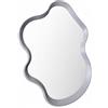 Baroni Home Specchio da Parete Design con Cornice Ondulata in Plastica, Specchio Decorativo Moderno per Soggiorno, Bagno, Camera e Ingresso, 55x80 cm Medio