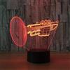 Lybring Luce notturna 3D, a forma di tromba, lampada a LED con illusione di strumenti musicali, da tavolo, scrivania, luce che cambia colore, decorazione per la casa per feste di compleanno