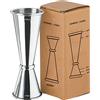 Earnmore 2 Pezzi Misurino per Cocktail, Cocktail Jigger Measure Cup, Misurino da Bar, Set Misurini per Doppia Misurazione, Misurino per Alcol Trasparente con Doppio Spirito,30ml, 60ml,