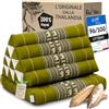 livasia cuscino thai 1 segmento - 75x50x8cm - triangolare per sedersi, cuneo kapok, cuscino per la schiena pieghevole, materassino thai, fatto a mano (Verde/Elefanti)