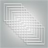 LED Universum 10 x telaio in alluminio bianco per pannello LED, 60 x 60 cm, lampada da soffitto, lampada da soffitto, L600 x 600 x 43 mm