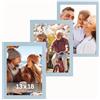 Victor cornice portafoto "Klee" blu 13x18 cm set da 3 - legno - design semplice e moderno - decorazione per la casa