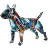 FLYuechun Ranan Art Creative G861 RE - Statuetta decorativa a forma di bull terrier, in resina, decorazione per la casa, ufficio moderno, artigianato desktop