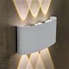 MAKA change your life quality MAKA Applique LED da Parete Interno ed Esterno Moderno 16 Watt 1600 Lumen IP65, Applique Bianco Camera da Letto Bagno Soggiorno Giardino, Luce Calda 3000K Muro Alluminio, 220V