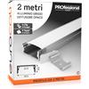 Eurocali Profilo da 2 metri (2mt) in Alluminio grigio per Strisce LED Schermo Opaca ingombro max striscia led 21.5mm - 23.5 x 9.8