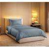 Dorian Home - Parure Copripiumino Singolo in 100% Raso di Cotone 300 Fili, Composto da Sacco Copripiumino 155x210 cm + 60 cm di patella e 1 Federa 52x82 cm con 3 Volani
