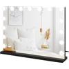 Dripex Specchio da Trucco con Luci, 58x45cm Hollywood con Lampadine a 15 Led Tre Colori di Luce e Funzione di Luminosità Regolabile con Controllo Tattile, Nero