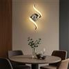 TEKHOME Applique LED da Parete 9W E58-A3C, Argento,3 Colori Selezionabili 3000K-4000K-6500K, Design Moderno a Onde per Camera, Soggiorno e Corridoio