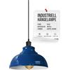 LEDSone Industrial Pendant Light Retro Chandelier Ceiling Light Vintage Lamp Ceiling Lighting Metal Shade for Restaurant Living Room Bedroom Kitchen Hallway Bar (Blu navy)