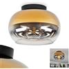hofstein Plafoniera Molloy, plafoniera moderna in metallo/vetro in nero/fumo/oro/chiaro, lampada a 1 luce dal design retro/vintage con paralume in vetro (Ø 31 cm), 1 x E27, senza lampadina/e