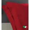 Home Tresor - Raffinata Coppia di Federe Cuscini Letto con Volant - 100% Puro Cotone - Made In Italy - 57 fili cm2 - cm. 52x82 - Bordeaux