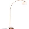 Qazqa arc-basic - Lampada da terra arco Moderno - 1 luce - L 1300 mm - Rame - Rustico,Moderno - Soggiorno
