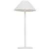 LEDKIA LIGHTING - Lampada da Tavolo LED 3W Portatile | Batteria USB Ricaricabile | Design Prisma Moderno | Dimmerabile al Tocco | Uso Interno ed Esterno, Bianco, Metallo