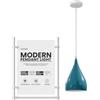 LEDSone Modern Industrial Teardrop Hanging Ceiling Light Pendant Lamp, Eyeball Design Modern Light Shades E27 UK Lamp Fixture (Ciano Blu)