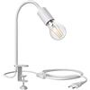 ledscom.de Luce a morsetto E27 LELE con collo d'oca, bianco incl. E27 LED a 3 livelli dimmerabile bianco caldo 6,96W 963lm