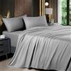 Shilucheng Set di lenzuola per letto queen size, 4 pezzi, lenzuola rinfrescanti, misto rayon derivato dal bambù, con tasca profonda fino a 40,6 cm, lenzuola traspiranti e morbide, set di biancheria da