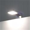 maolo Lampada LED per Specchio Bagno - Design Moderno, Luce Naturale 4000K, IP44 Resistente all'Acqua, Montaggio Diretto su Specchio o Mobile, CRI ≥80, Facile Installazione (Argento, 3W)