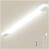 Litglobe Neon LED 90cm con Sensore di Movimento,30W 3000LM Tubo Neon,4500K Bianco Neutro Barra LED,IP65 Impermeabile Plafoniera Soffitto per Cucina Officina Garage Ufficio