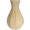 Generico Vaso Decorativo Moderno in PLA Beige - Design Ottagonale a Spirale, Altezza 18 cm - Stile Minimal per Fiori Secchi, Piante Artificiali e Arredo Casa o Ufficio - Fatto a Mano con Stampa 3D (BEIGE)