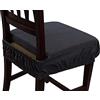 Zucchissime EGIDIOSRL Set 6 Cuscini Sedia + Omaggio Esclusività EGIDIO Strofinaccio NAPOLI Pierre Cardin Coprisedia Imbottiti Vesto Molla Loneta con Elastico Tinta Unita (40x40 cm) (Nero)