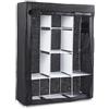 IlGruppone Armadio Guardaroba in Tessuto 128x45x170 cm con Ripiani e Barra Appendiabiti, Struttura in Metallo, Chiusura con Zip, Colore Nero (Armadio con Copertura - 128x45x170 cm)