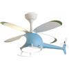 ksxnkhk Ventilatore da soffitto a Forma di Elicottero con luci per cameretta dei Bambini, lampadario a LED + Ventilatore, Luce per Aereo per Bambini e Bambine, Lampada a Sospensione Decora
