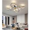 TUJJTU Illuminazione Da Soffitto In Stile Minimalista Moderno Lampada Da Soffitto a Incasso LED Dimmerabile a Forma Di Fiore Lampada Da Soffitto In Acrilico Dorato Con Telecomando (8 teste)