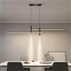 XIANHE Lampadario Moderno Lineare LED Lampada a Sospensione Dimmerabile con Telecomando Altezza Regolabile per Cucina Isola Soggiorno Tavolo Sala da Pranzo Ufficio Nero L120cm