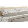 Passione per le tele Completo Lenzuola Invernale Felpate in Flanella Anti-Pilling 100% Cotone. Set lenzuola a fiori morbidissim made in Italy. singolo matrimoniale piazza e mezza (DYANE grigio, una piazza e mezza)