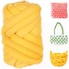 uyeoco Filato Gigante 250g Cotone Grosso Tubolare a Mano Gomitolo di Filato Chunky Yarn per Borse Coperte Cestini Nidi di Animali Domestici Artigianato Fai-da-Te(O23,2 roll(1000g))