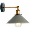 LEDSone Retro Modern Wall Light Lamps, Metal Swing Adjustable E27 Wall Mount Sconce, Vintage Industrial Indoor Reading Lamp for Bedside, Living Room & Kitchen (Grey)