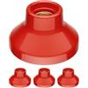 ledscom.de 4 lampade da soffitto/portalampada ELEKTRA, porcellana, rosso lucido, 1x E27 max. 300 W
