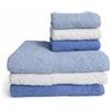 GX GARGIX Set Asciugamani Bagno 3+3 in Spugna Morbida - 3 Asciugamani Grandi + 3 Piccoli, Assorbenti e Resistenti (GX/VANN-2)