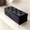 XDONE Pouf contenitore rettangolare, cassapanca contenitore da interno/camera da letto panca, sgabello contenitore in legno, panca contenitore ingresso, pouf contenitore con piedini, cassapanca legno ( Colo