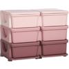 HOMCOM Mobile Cassettiera per Bambini 3-6 Anni in PP, 75x37x56.5 cm, Rosa | Bordi Arrotondati, Cassettiera Moderna