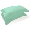 Corredocasa Coppia Federe Percalle 100% Puro Cotone per Cuscino Letto, Morbidezza Effetto Seta con qualità Superiore, Made in Italy, Copricuscino Letto Chiusura a 3 Volani (Smeraldo)