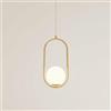 maolo Lampadario a Sospensione da Soffitto Moderno Elegante Anello con Sfera in Oro con Attacco G9, Cavo Regolabile, per Interni Cucina, Sala da Pranzo, Soggiorno