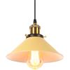 iDEGU Lampada a Sospensione Retrò 22cm Lampada da Soffitto Vintage in Metallo E27 Lampadario a Sospensione Moderno Stile Scandinavo Plafoniera per Soggiorno Cucina Camera Ristorante (Giallo Chiaro)
